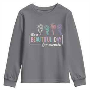 Its a Beautiful Day For IVF Miracle Youth Sweatshirt Transfer Day Infertility Support Gift TS10 Charcoal Print Your Wear