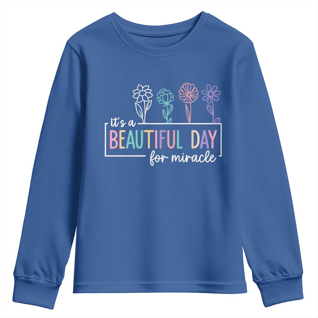 Its a Beautiful Day For IVF Miracle Youth Sweatshirt Transfer Day Infertility Support Gift TS10 Royal Blue Print Your Wear
