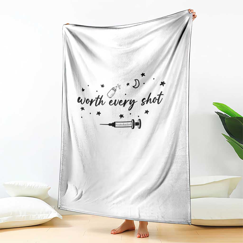 Worth Every Shot Throw Blanket IVF Baby Pregnancy Announcement TS10 Print Your Wear