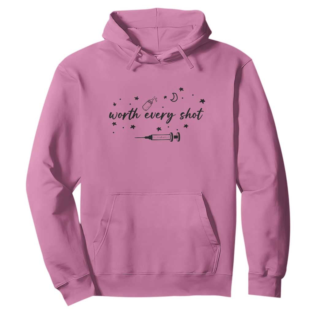 Worth Every Shot Hoodie IVF Baby Pregnancy Announcement TS10 Azalea Print Your Wear