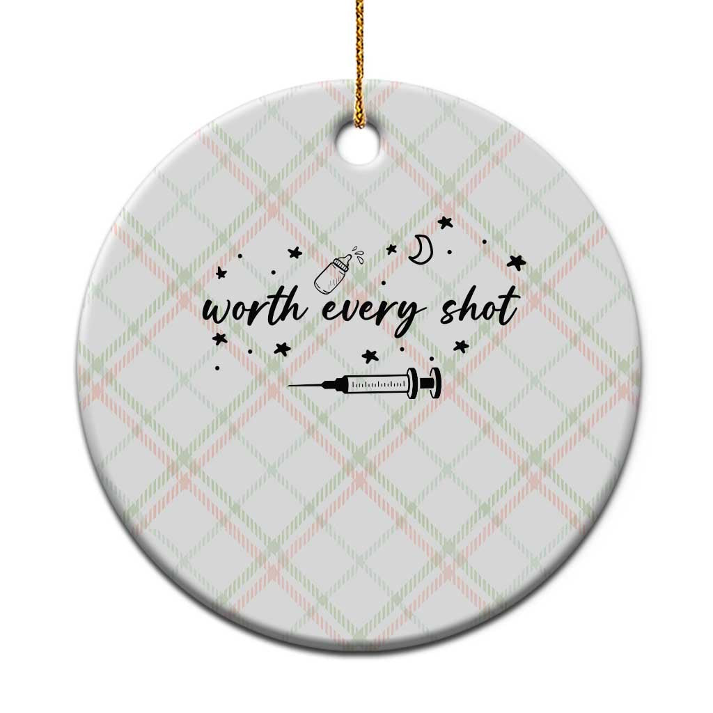 Worth Every Shot Ceramic Ornament IVF Baby Pregnancy Announcement TS10 1pc Christmas Plaid Print Your Wear