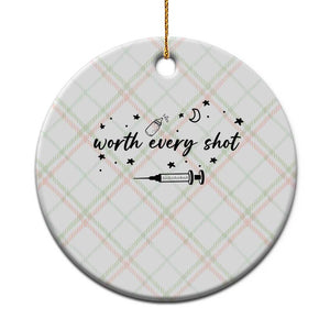 Worth Every Shot Ceramic Ornament IVF Baby Pregnancy Announcement TS10 1pc Christmas Plaid Print Your Wear