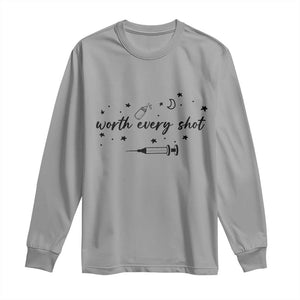 Worth Every Shot Long Sleeve Shirt IVF Baby Pregnancy Announcement TS10 Sport Gray Print Your Wear