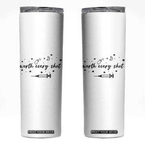 Worth Every Shot Skinny Tumbler IVF Baby Pregnancy Announcement TS10 White Print Your Wear