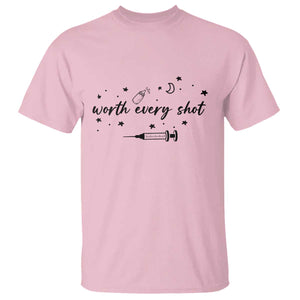 Worth Every Shot T Shirt IVF Baby Pregnancy Announcement TS10 Light Pink Print Your Wear