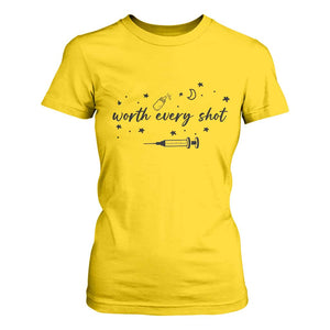 Worth Every Shot T Shirt For Women IVF Baby Pregnancy Announcement TS10 Daisy Print Your Wear