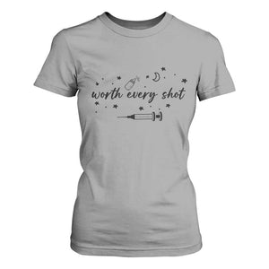 Worth Every Shot T Shirt For Women IVF Baby Pregnancy Announcement TS10 Sport Gray Print Your Wear