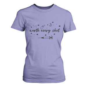 Worth Every Shot T Shirt For Women IVF Baby Pregnancy Announcement TS10 Violet Print Your Wear