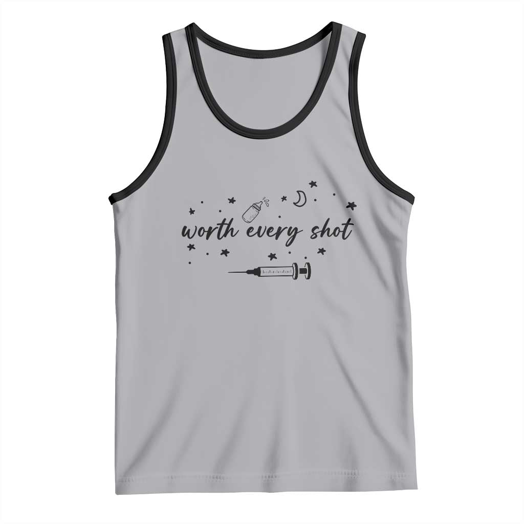 Worth Every Shot Tank Top IVF Baby Pregnancy Announcement TS10 Athletic Heather Black Print Your Wear