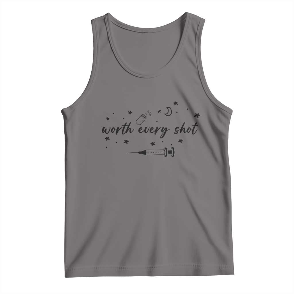 Worth Every Shot Tank Top IVF Baby Pregnancy Announcement TS10 Deep Heather Print Your Wear