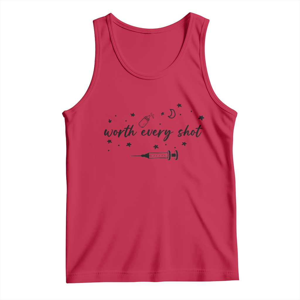 Worth Every Shot Tank Top IVF Baby Pregnancy Announcement TS10 Red Print Your Wear