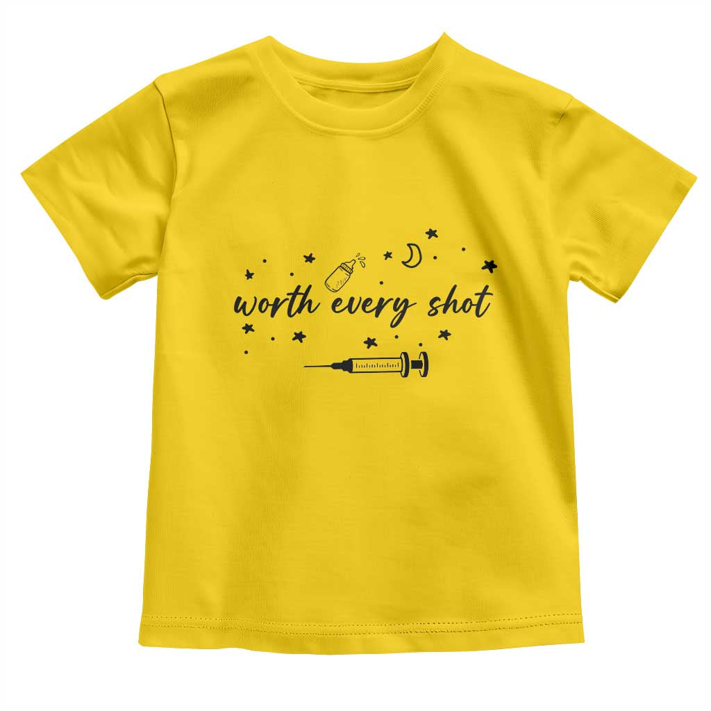 Worth Every Shot Toddler T Shirt IVF Baby Pregnancy Announcement TS10 Daisy Print Your Wear