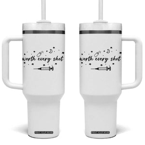 Worth Every Shot Tumbler With Handle IVF Baby Pregnancy Announcement TS10 One Size: 40 oz White Print Your Wear