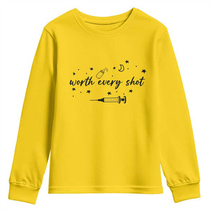 Worth Every Shot Youth Sweatshirt IVF Baby Pregnancy Announcement TS10 Daisy Print Your Wear