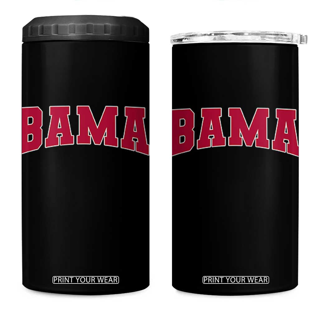 Vintage Bama 4 in 1 Can Cooler Tumbler Retro Varsity Alabama Football Lover AL State TS10 One Size: 16 oz Black Print Your Wear