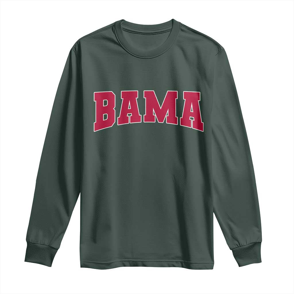 Vintage Bama Long Sleeve Shirt Retro Varsity Alabama Football Lover AL State TS10 Dark Forest Green Print Your Wear