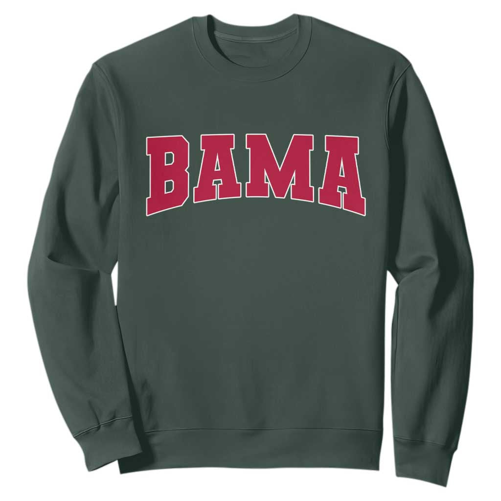 Vintage Bama Sweatshirt Retro Varsity Alabama Football Lover AL State TS10 Dark Forest Green Print Your Wear