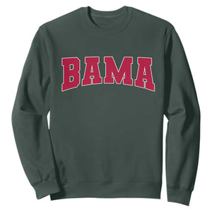 Vintage Bama Sweatshirt Retro Varsity Alabama Football Lover AL State TS10 Dark Forest Green Print Your Wear