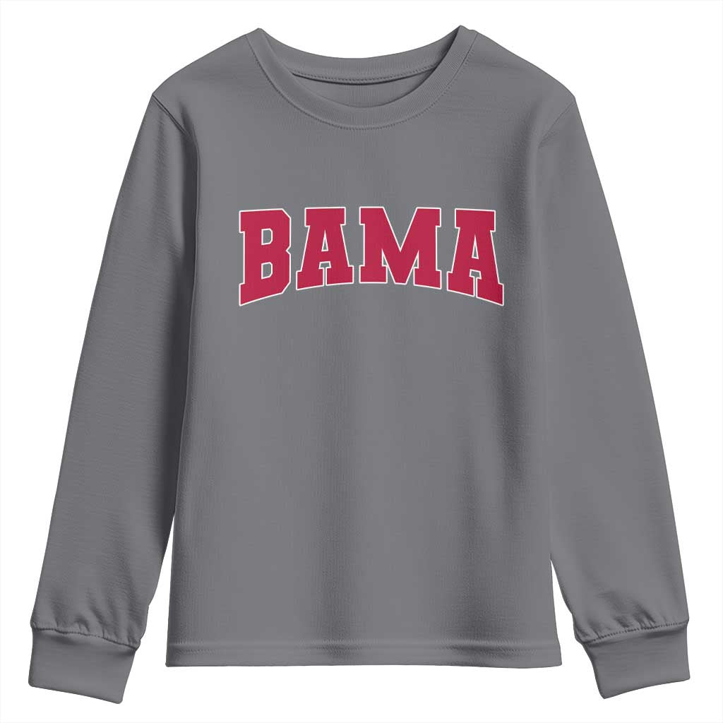 Vintage Bama Youth Sweatshirt Retro Varsity Alabama Football Lover AL State TS10 Charcoal Print Your Wear