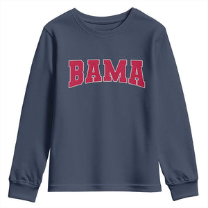 Vintage Bama Youth Sweatshirt Retro Varsity Alabama Football Lover AL State TS10 Navy Print Your Wear