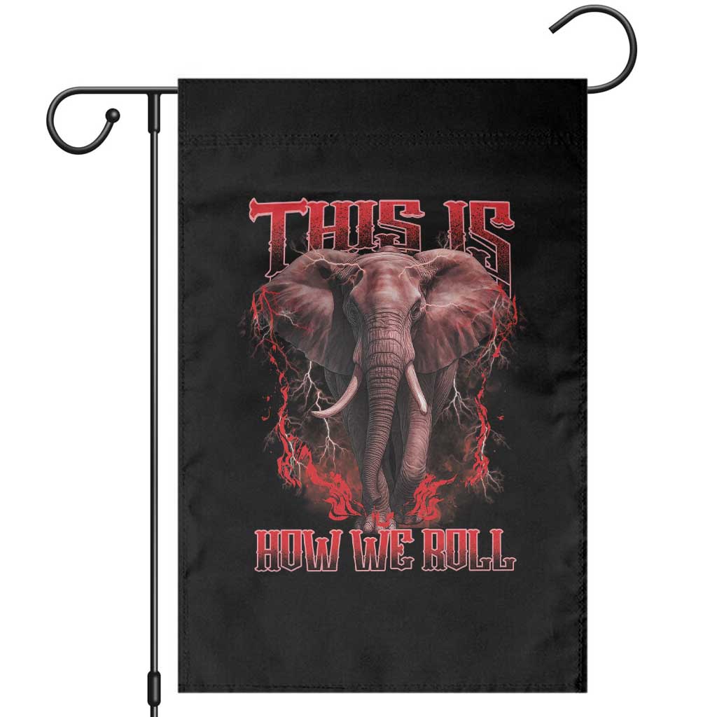 Alabama Fan Garden Flag This Is How We Roll Bama Mascot Game Day TS10 Black Print Your Wear