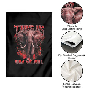 Alabama Fan Garden Flag This Is How We Roll Bama Mascot Game Day TS10 Print Your Wear