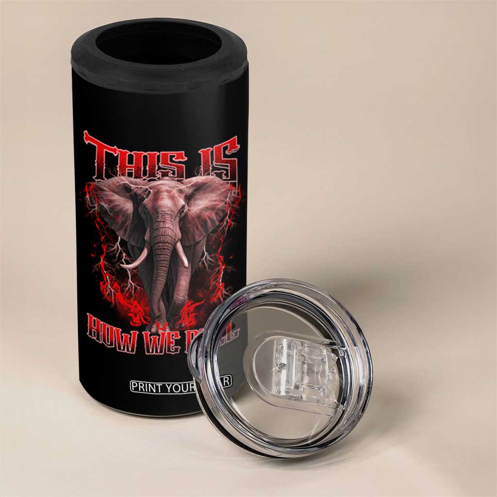 Alabama Fan 4 in 1 Can Cooler Tumbler This Is How We Roll Bama Mascot Game Day TS10 Print Your Wear