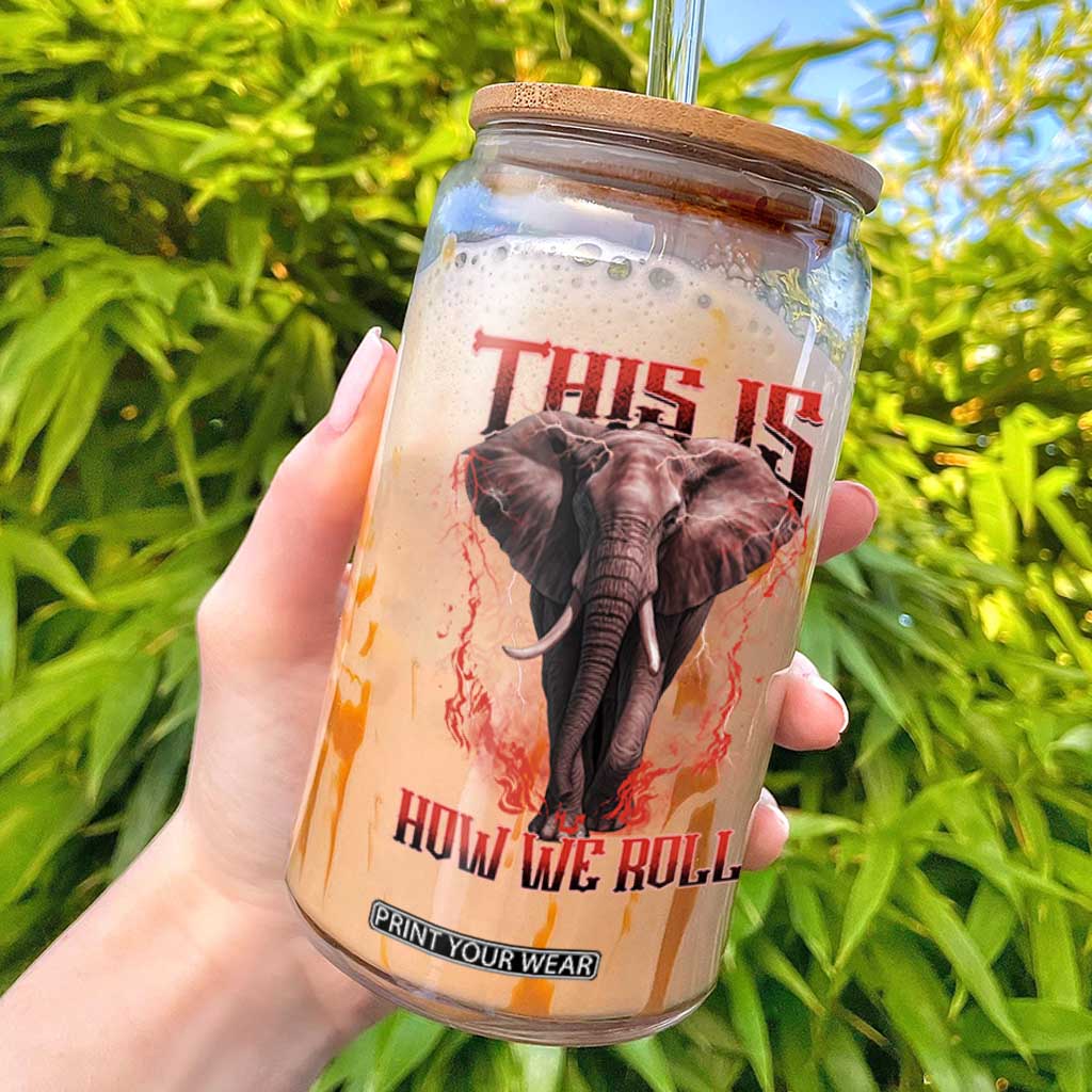 Alabama Fan Glass Can This Is How We Roll Bama Mascot Game Day TS10 Black Print Your Wear