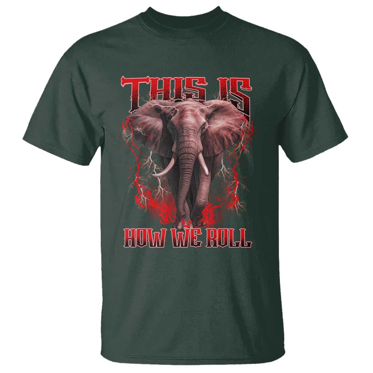 Alabama Fan T Shirt This Is How We Roll Bama Mascot Game Day TS10 Dark Forest Green Print Your Wear