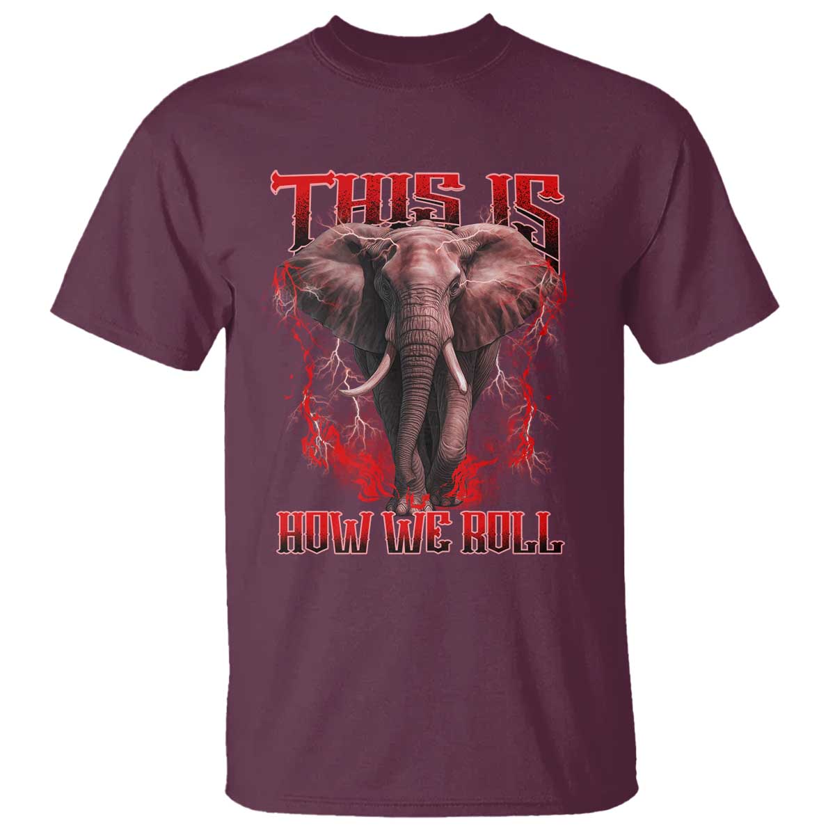 Alabama Fan T Shirt This Is How We Roll Bama Mascot Game Day TS10 Maroon Print Your Wear