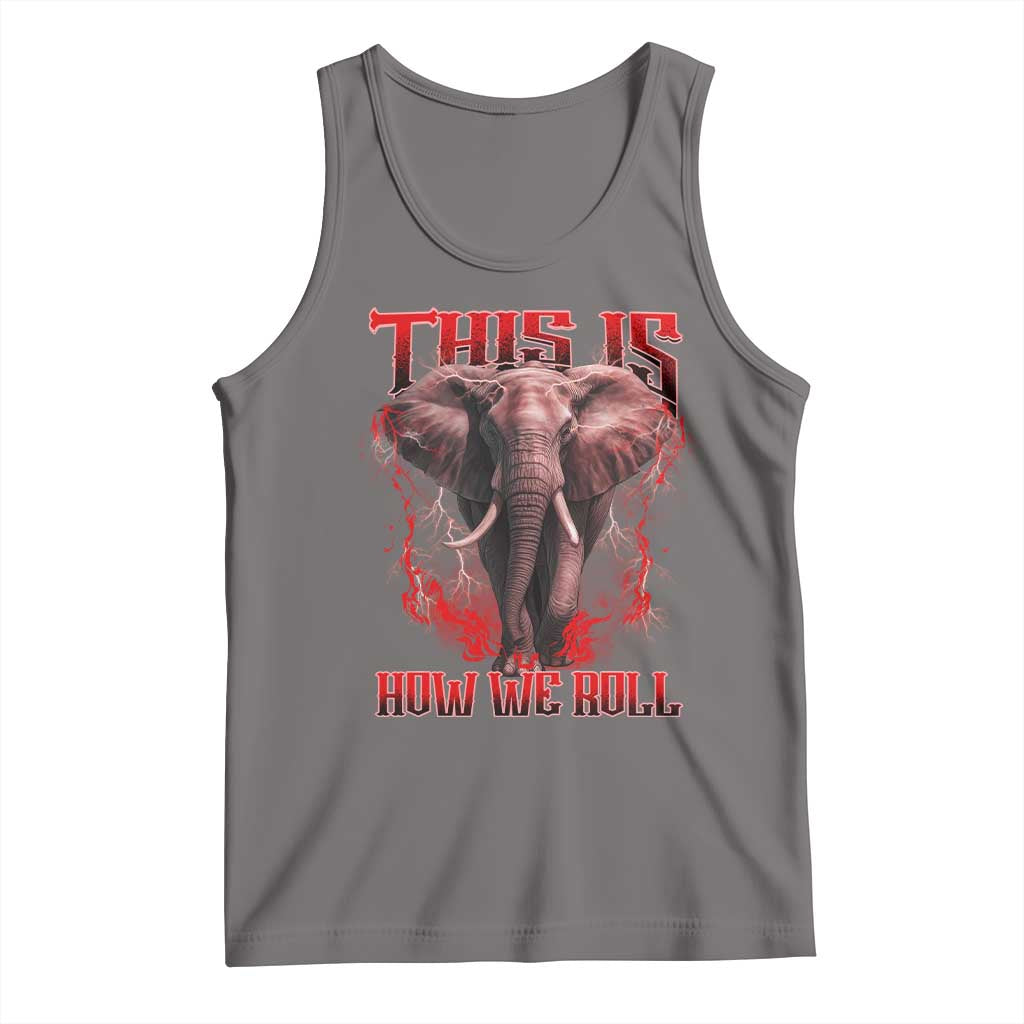 Alabama Fan Tank Top This Is How We Roll Bama Mascot Game Day TS10 Deep Heather Print Your Wear