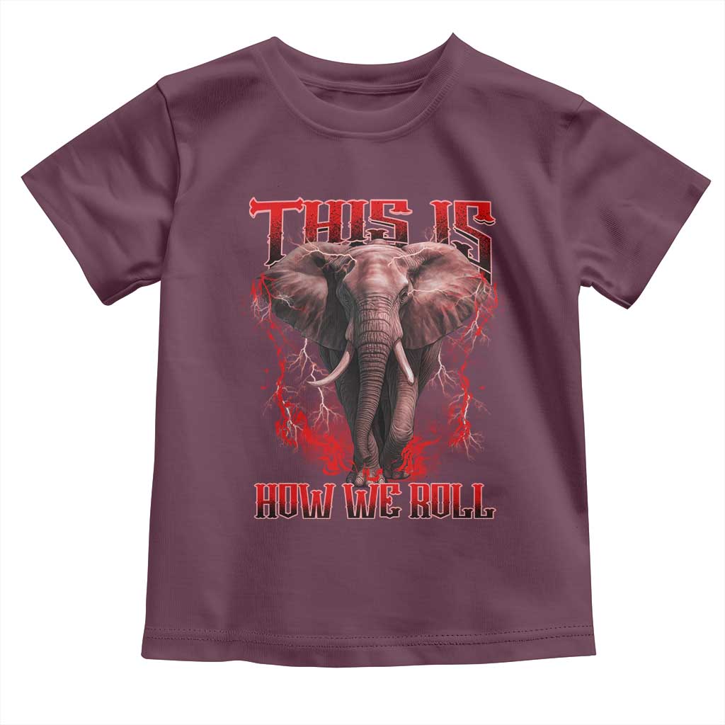 Alabama Fan Toddler T Shirt This Is How We Roll Bama Mascot Game Day TS10 Maroon Print Your Wear