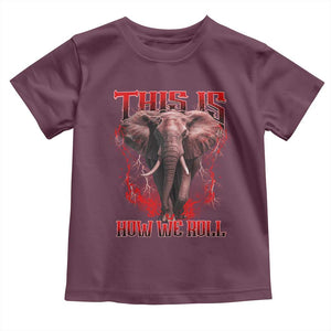 Alabama Fan Toddler T Shirt This Is How We Roll Bama Mascot Game Day TS10 Maroon Print Your Wear