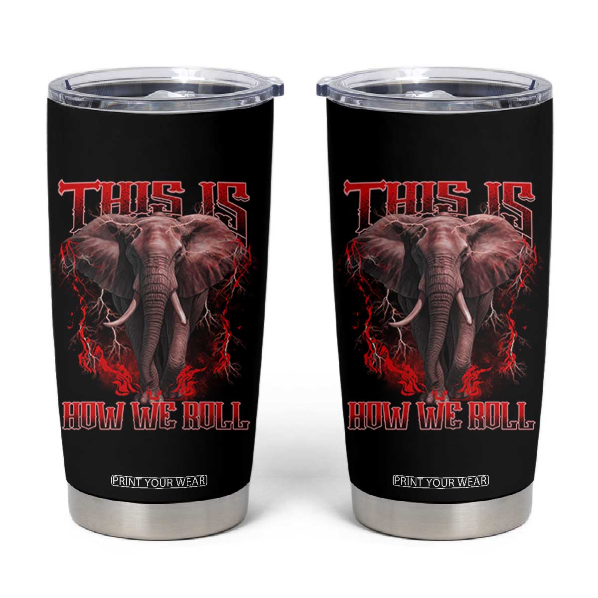 Alabama Fan Tumbler Cup - This Is How We Roll Bama Mascot Game Day TS10 Black Print Your Wear
