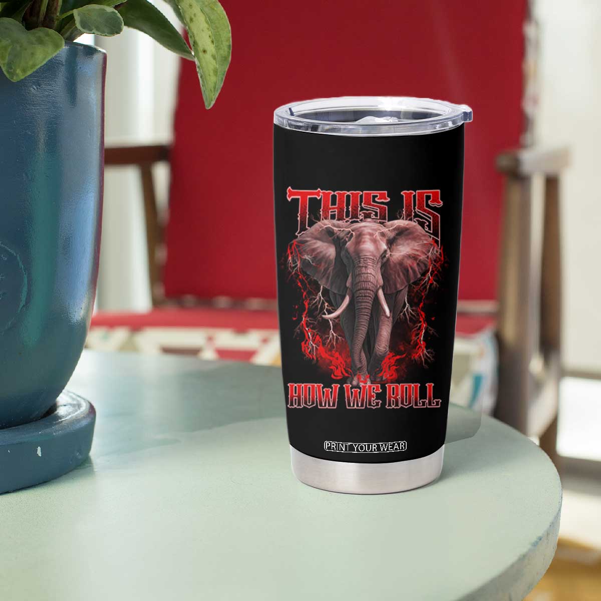 Alabama Fan Tumbler Cup - This Is How We Roll Bama Mascot Game Day TS10 Print Your Wear