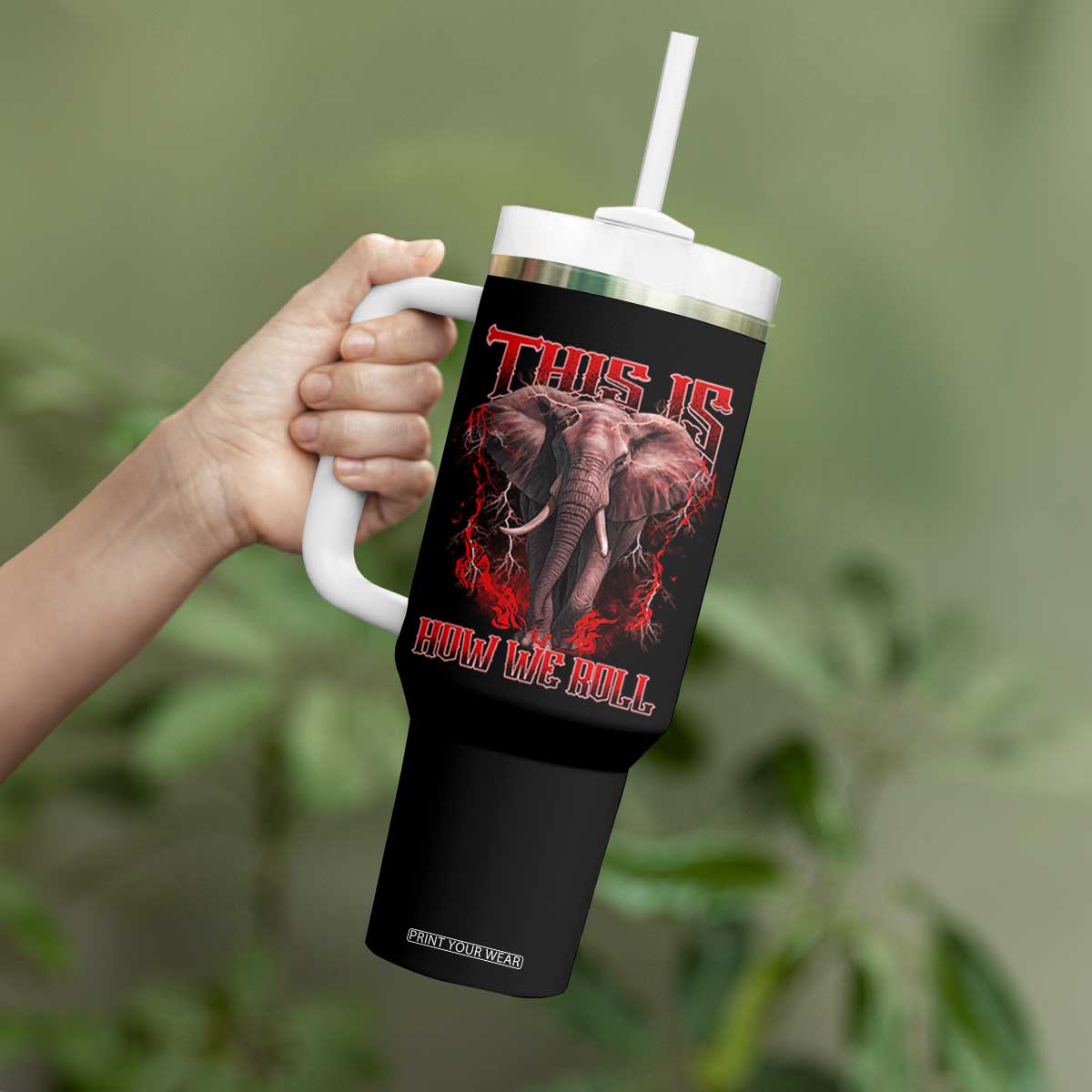 Alabama Fan Tumbler With Handle This Is How We Roll Bama Mascot Game Day TS10 Print Your Wear