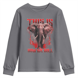 Alabama Fan Youth Sweatshirt This Is How We Roll Bama Mascot Game Day TS10 Charcoal Print Your Wear