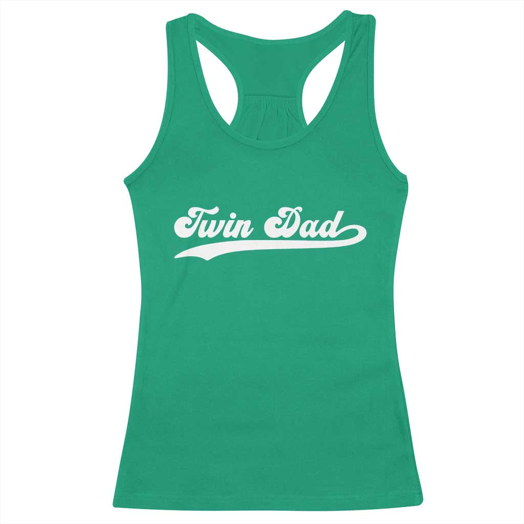 Twin Dad Racerback Tank Top Vintage Retro Style Fathers Day Presents TS10 Irish Green Print Your Wear
