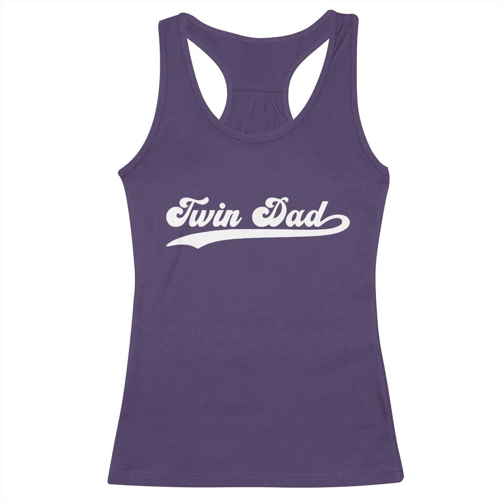 Twin Dad Racerback Tank Top Vintage Retro Style Fathers Day Presents TS10 Purple Print Your Wear