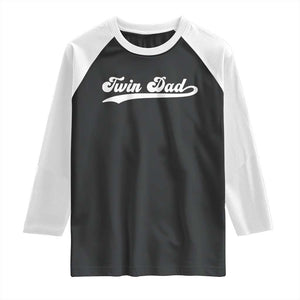 Twin Dad Raglan Shirt Vintage Retro Style Fathers Day Presents TS10 Black White Print Your Wear
