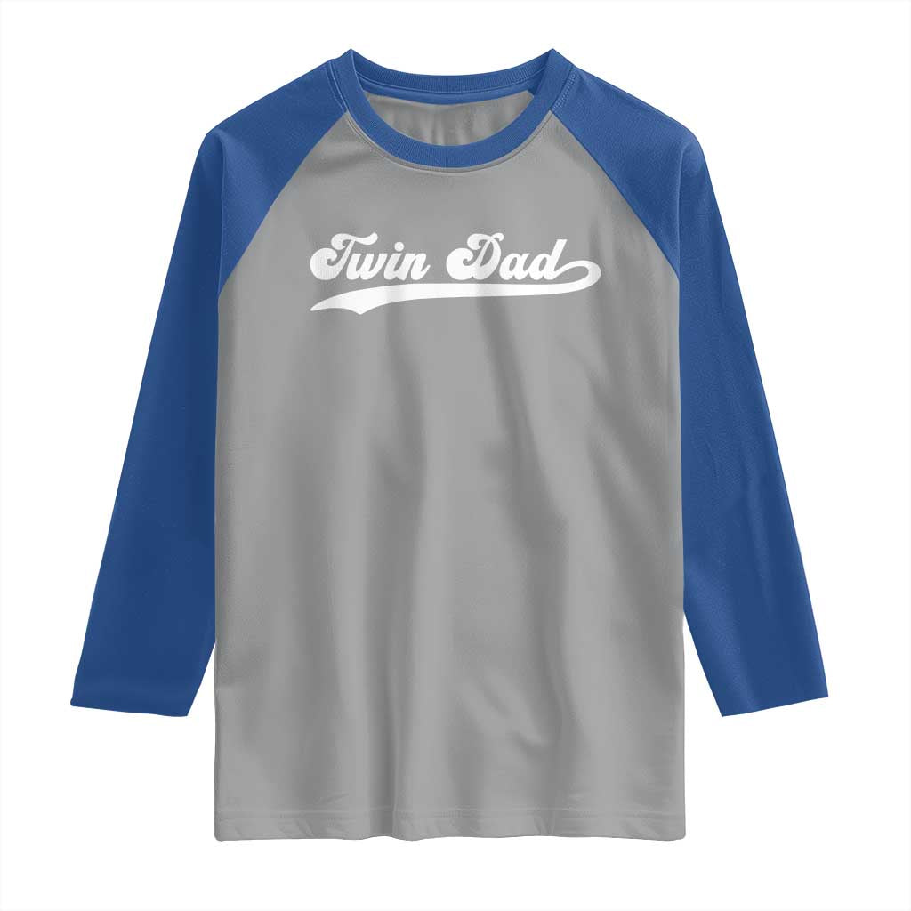 Twin Dad Raglan Shirt Vintage Retro Style Fathers Day Presents TS10 Sport Gray Royal Print Your Wear