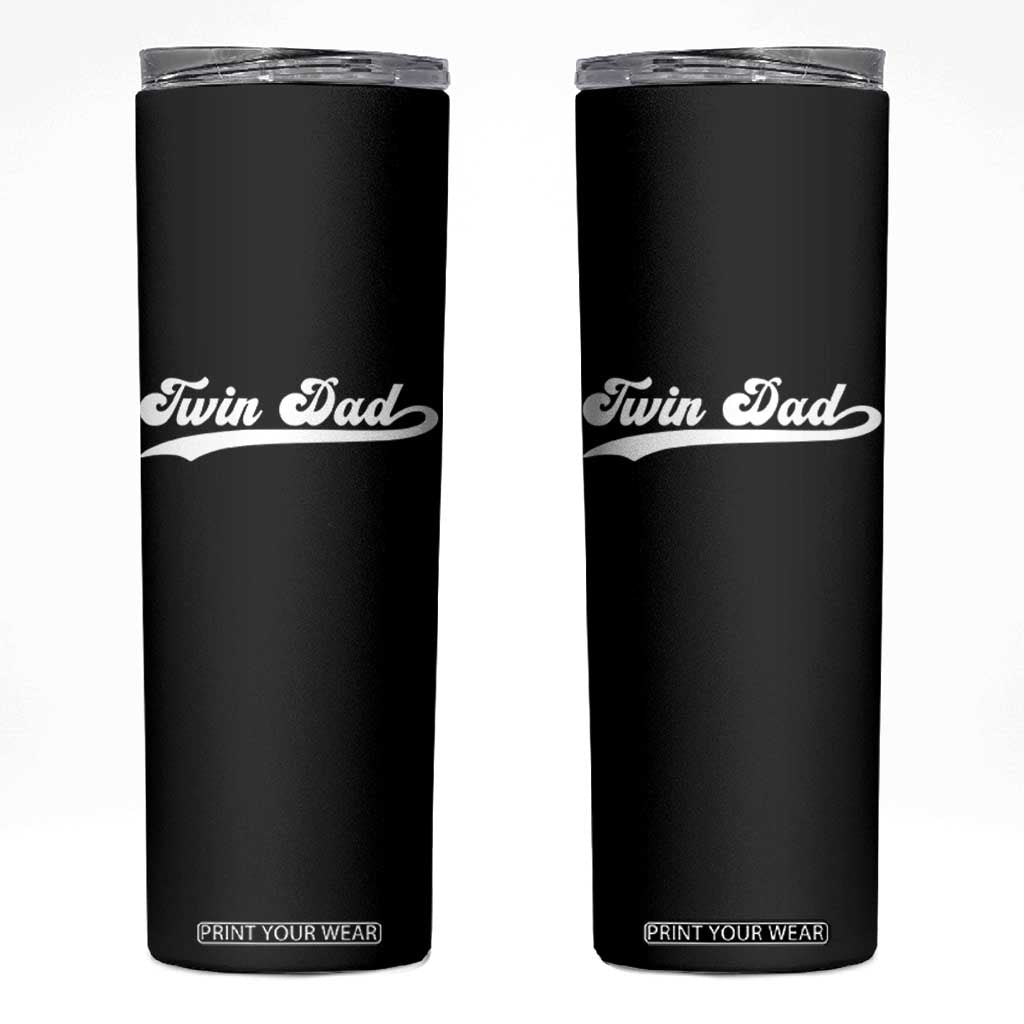 Twin Dad Skinny Tumbler Vintage Retro Style Fathers Day Presents TS10 Black Print Your Wear