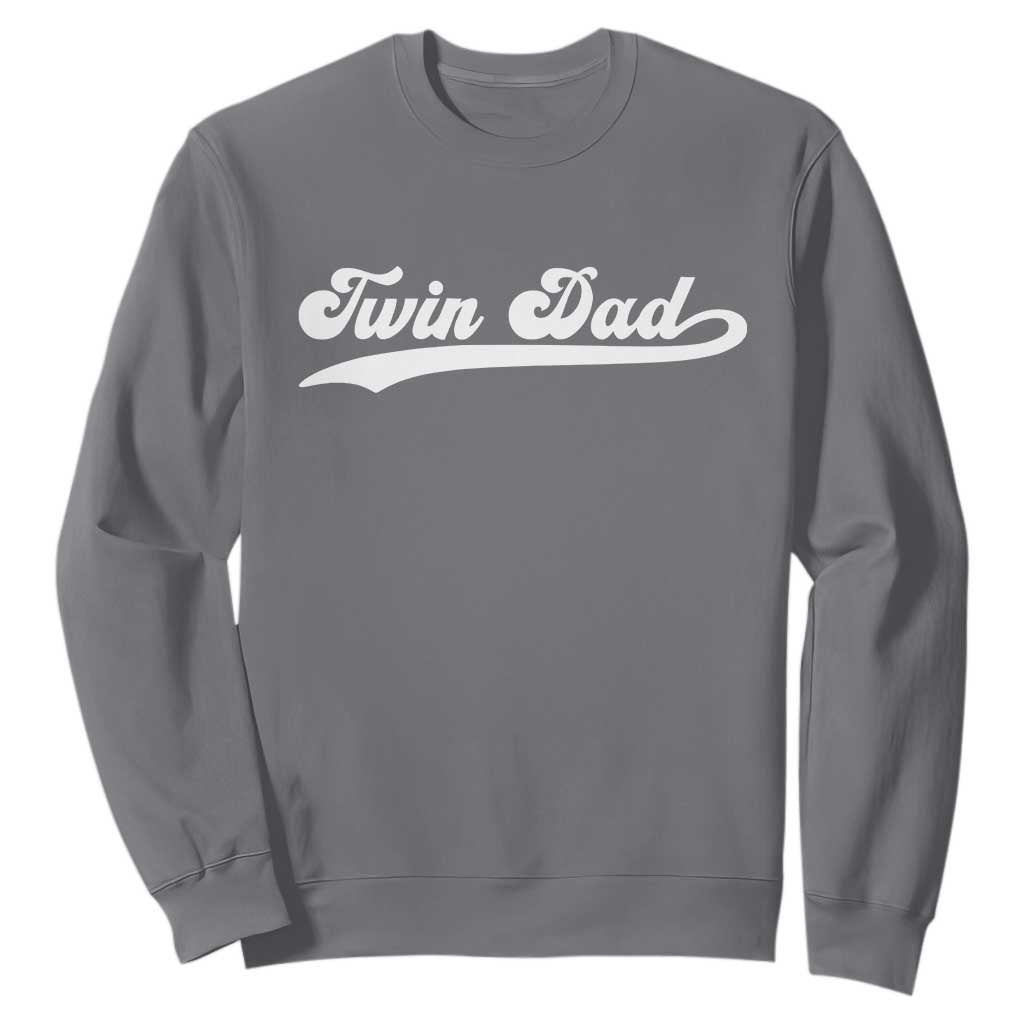 Twin Dad Sweatshirt Vintage Retro Style Fathers Day Presents TS10 Charcoal Print Your Wear