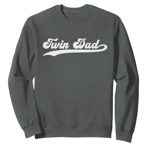 Twin Dad Sweatshirt Vintage Retro Style Fathers Day Presents TS10 Dark Heather Print Your Wear