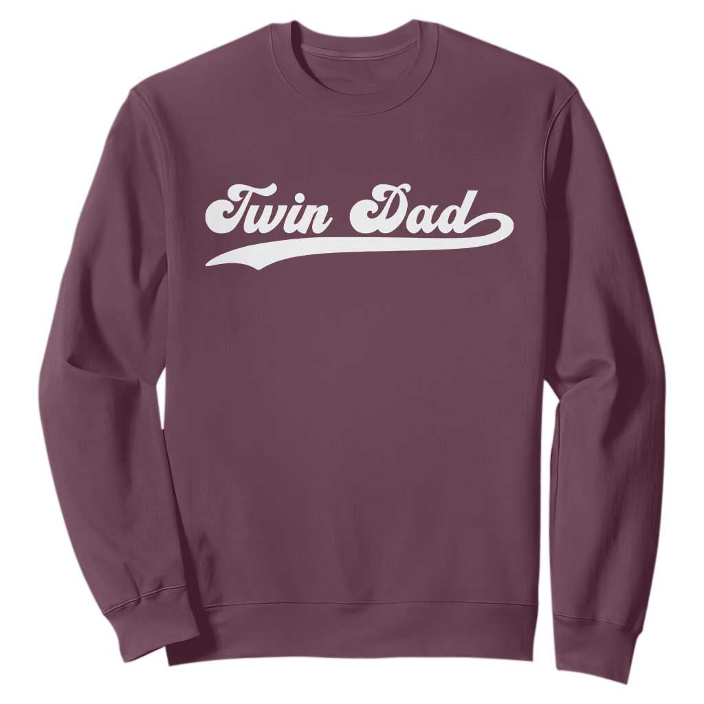 Twin Dad Sweatshirt Vintage Retro Style Fathers Day Presents TS10 Maroon Print Your Wear