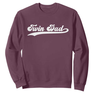 Twin Dad Sweatshirt Vintage Retro Style Fathers Day Presents TS10 Maroon Print Your Wear