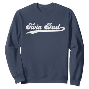 Twin Dad Sweatshirt Vintage Retro Style Fathers Day Presents TS10 Navy Print Your Wear
