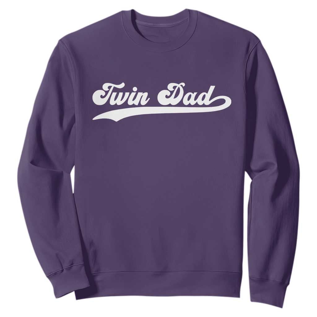 Twin Dad Sweatshirt Vintage Retro Style Fathers Day Presents TS10 Purple Print Your Wear