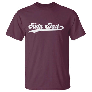 Twin Dad T Shirt Vintage Retro Style Fathers Day Presents TS10 Maroon Print Your Wear
