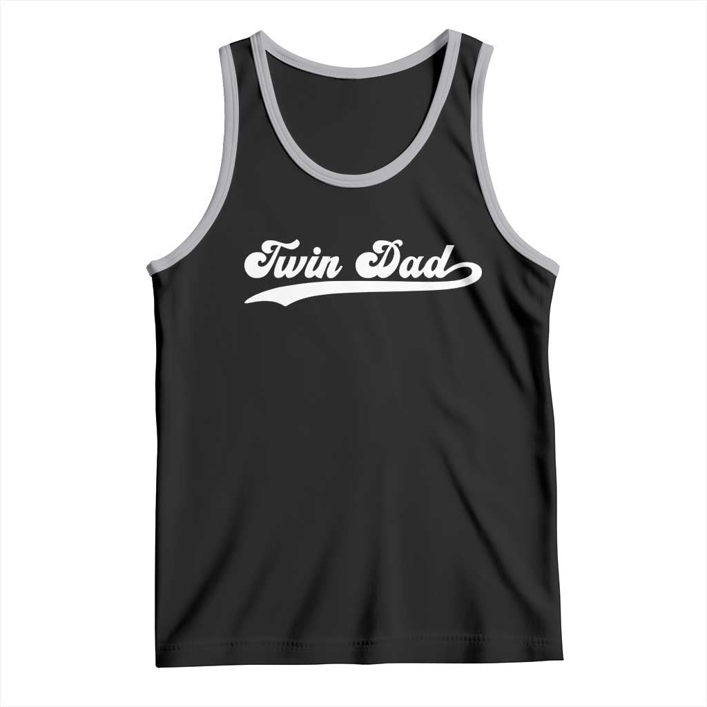 Twin Dad Tank Top Vintage Retro Style Fathers Day Presents TS10 Black Athletic Heather Print Your Wear